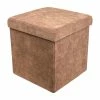 BargainJunkie Home & Garden Home And Loft Collection Folding 15” Storage Ottoman, Brown