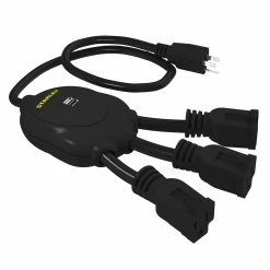BargainJunkie Home & Garden Stanley 31495 Powersquid Mini USB, 3 Outlet Multiplier, Black