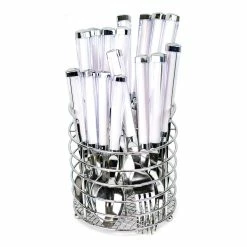 BargainJunkie Pfaltzgraff Stainless Steel 16 Piece Silverware Service Set With Caddy New
