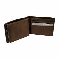 BargainJunkie Covington Genuine Leather Credit Card Billfold Wallet, Brown New