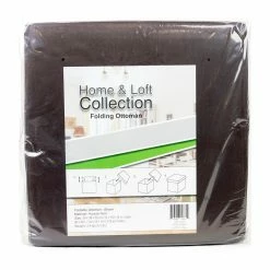 BargainJunkie 15” Collapsible Folding Ottoman, Brown Home & Garden