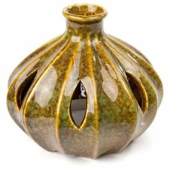 BargainJunkie Scenterrific Warmer, Ribbed Vase, Tan & Red W/Vanilla Scented Disk Home & Garden