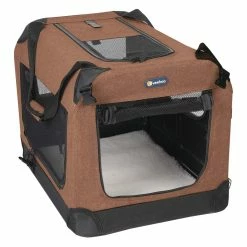 BargainJunkie Veehoo Brown Folding Soft Dog Crate, XL