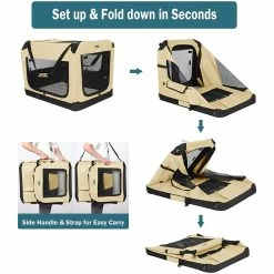 BargainJunkie Veehoo Khaki Folding Soft Dog Crate, XXL New