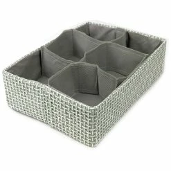 BargainJunkie Drawer Organizer, White/Grey Weave Home & Garden