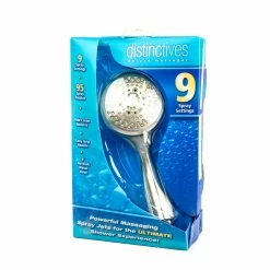 BargainJunkie Distinctives Deluxe 8675600 9-Setting Brushed Nickel Shower Head Massager