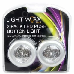 BargainJunkie Light Worx 2 Pack 4-LED Utility Lights, Silve Tools & Auto
