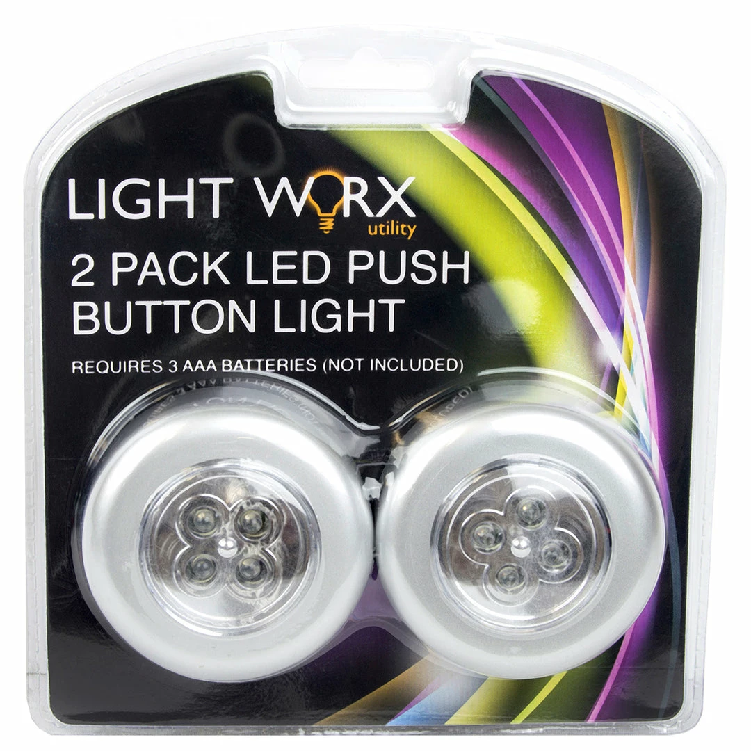 BargainJunkie Light Worx 2 Pack 4-LED Utility Lights, Silve Tools & Auto