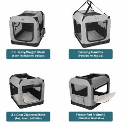BargainJunkie Veehoo Gray Folding Soft Dog Crate, XXXL New