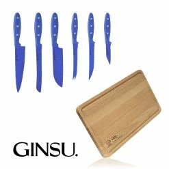 BargainJunkie Ginsu Nuri Series 6 Pc Knife Set And Cutting Board