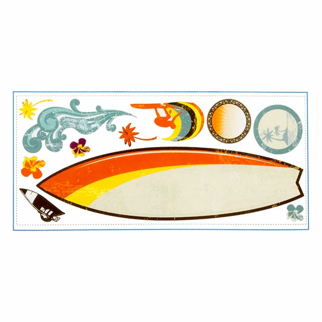 BargainJunkie RoomMates 11pc Surf's Up Peel And Stick Decal Set