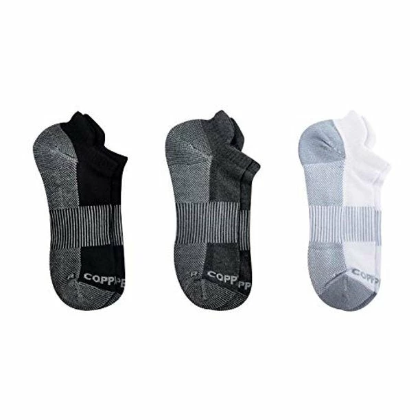 BargainJunkie Copper Fit Pro Men's Seamless Ankle Socks, 3 Pairs