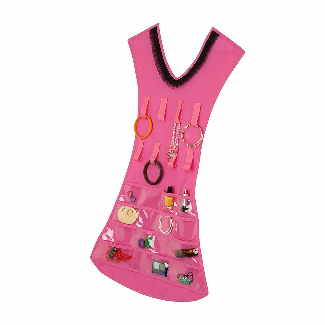 BargainJunkie Honey-Can-Do Dress Jewelry Organizer With Mesh Collar, Pink Home & Garden