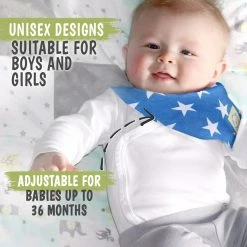 BargainJunkie KeaBabies 8 Pack Of Organic Cotton Bandana Bibs, US Of A