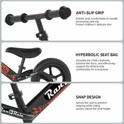 BargainJunkie Ran Rule Kid's Balance Bike, Black New