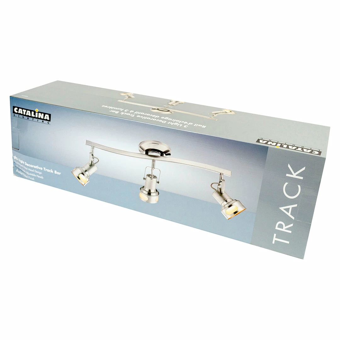 BargainJunkie Catalina 3-Light Nickel Decorative Fixed Track Light Kit Home & Garden