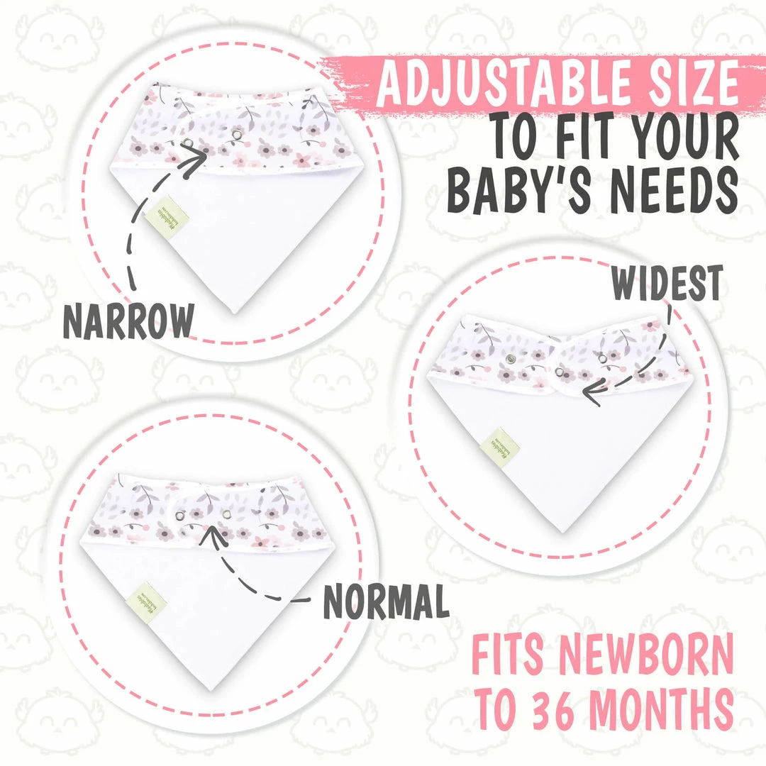 BargainJunkie New KeaBabies 8 Pack Of Organic Cotton Bandana Bibs, Sweet Charm