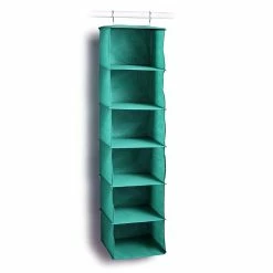 BargainJunkie New Roomify 6 Shelf Hanging Closet Organizer, Teal