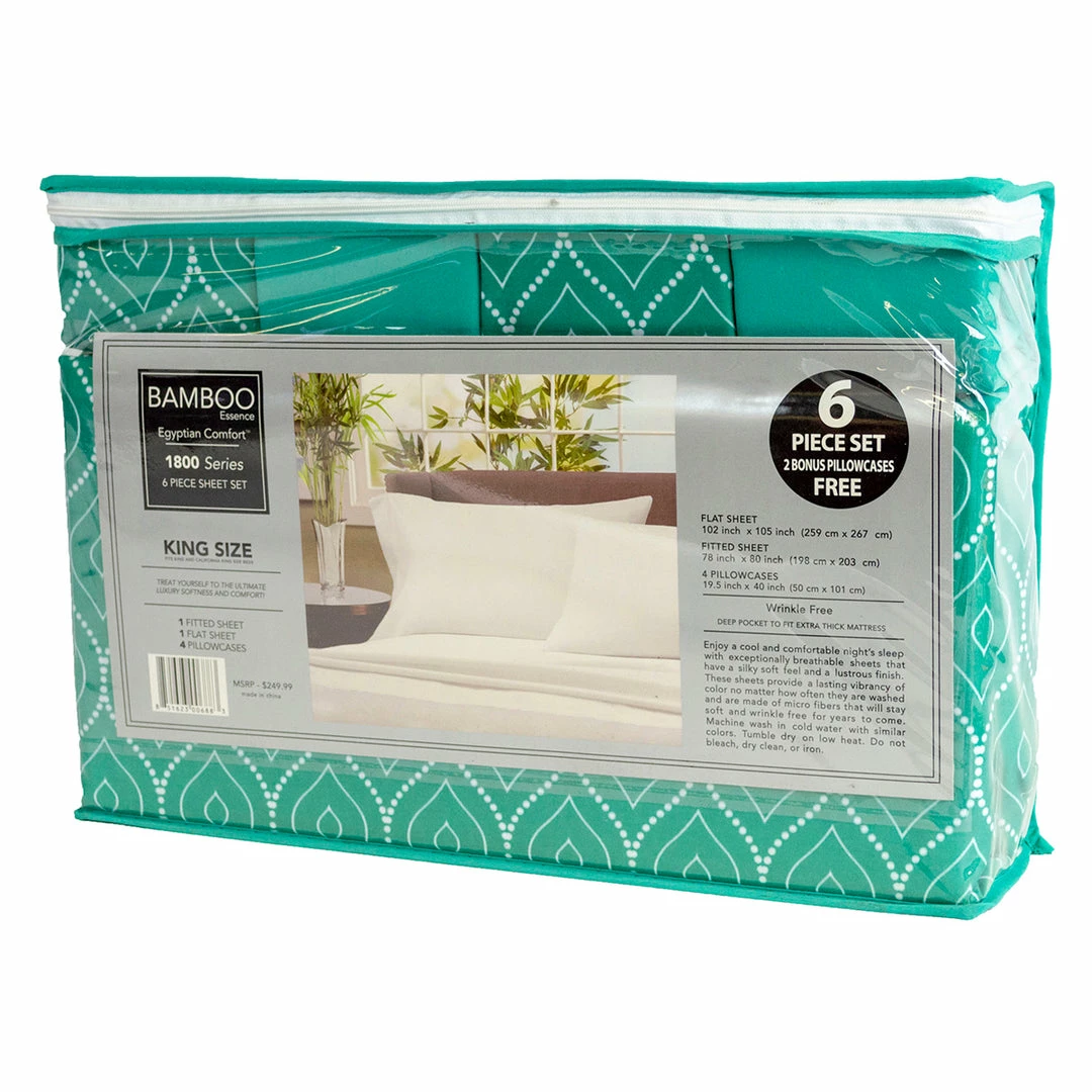 BargainJunkie Cool Comfort Super Soft MicroFiber King & California King Sized 6 Piece Sheet Set, Turquoise