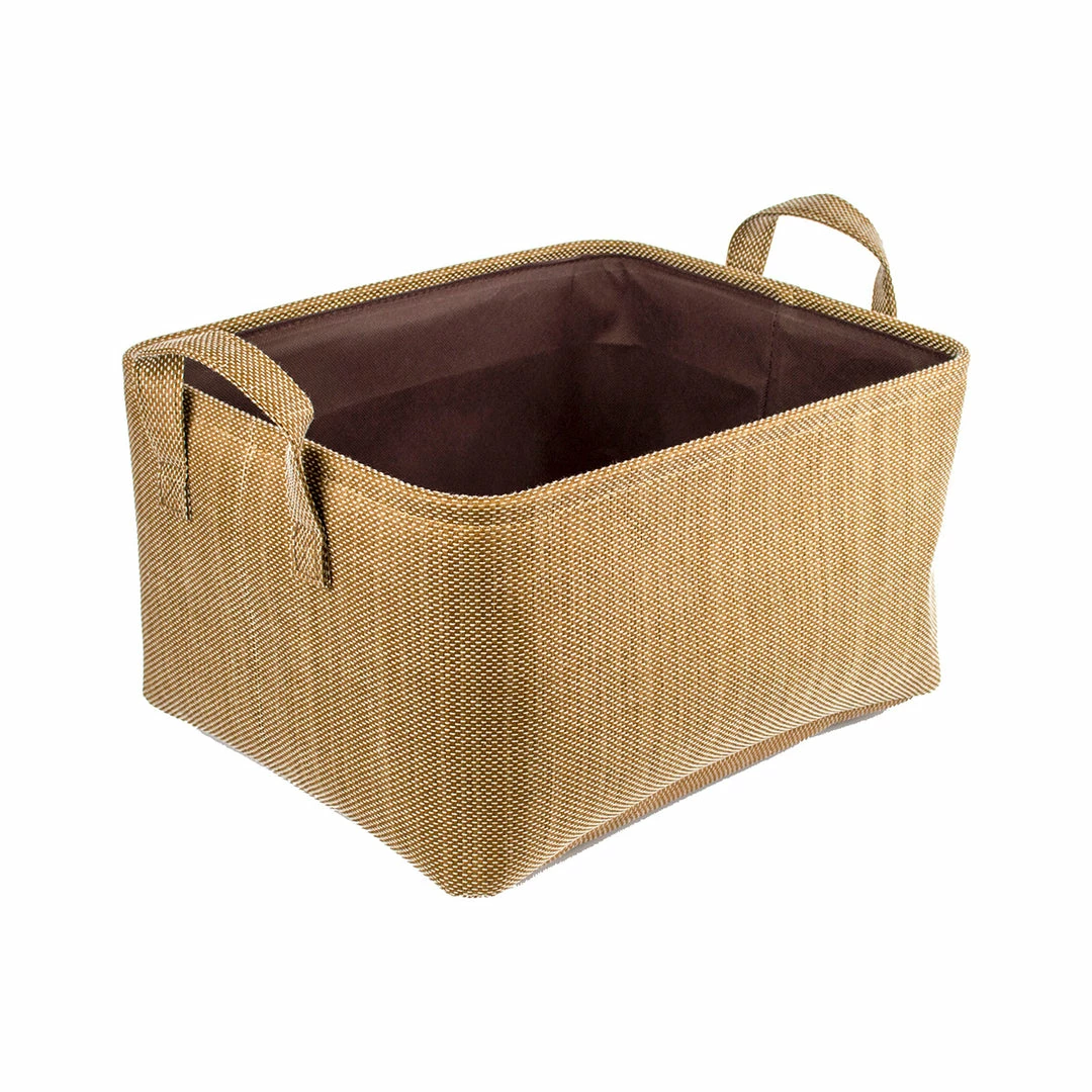 BargainJunkie Home Ease 4 Piece Deluxe Fabric Storage Basket Set, Brown Home & Garden
