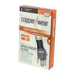 BargainJunkie As Seen On TV Copper Wear Unisex Open Finger Glove, Large New