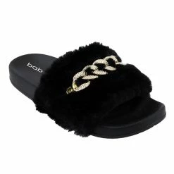 BargainJunkie New Babe Women's Fur Slides With Chain