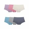 BargainJunkie Fruit Of The Loom Beyond Soft Women's Boy Shorts Assorted Pastel Colors, 6 Pack New