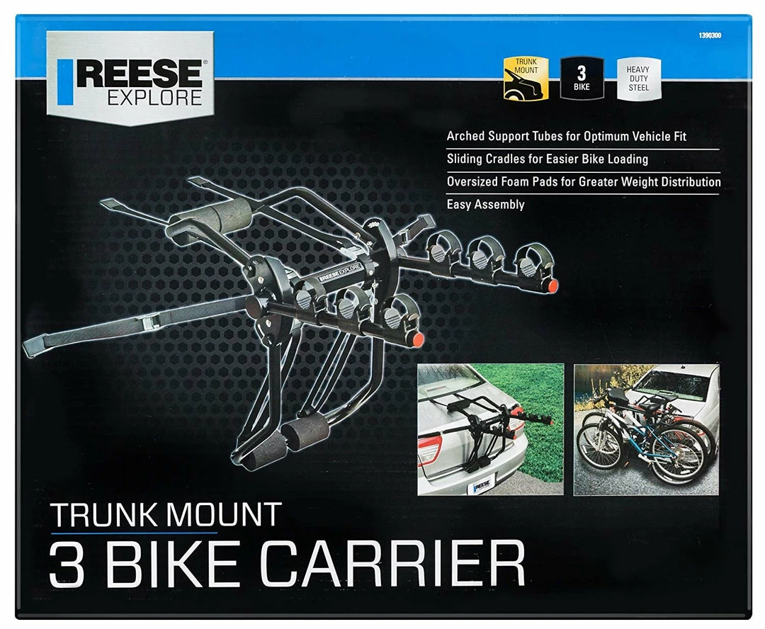 BargainJunkie Reese Explore Axis 3 - 3 Bike Trunk Mount Bike Rack New