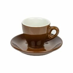 BargainJunkie Sara Moka Set Of 6 Brown Espresso Cups With Saucers