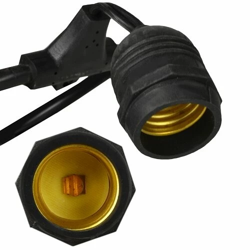 BargainJunkie 48' Outdoor Weatherproof String Lights Cable W/24 E26 Type Sockets (Bulbs Not Included)