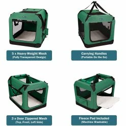 BargainJunkie Veehoo Green Folding Soft Dog Crate, XXL
