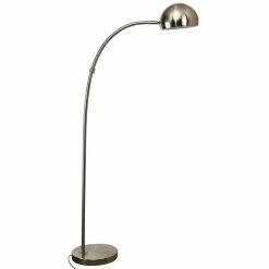 BargainJunkie Alsy Lighting Brushed Nickle Petite Arc Floor Lamp