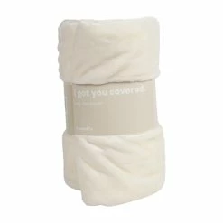 BargainJunkie Roomify 50 X 60 Plush Blanket, Beige New