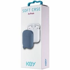 BargainJunkie New Key Silicone Soft Case For AirPods, Blue
