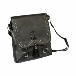 BargainJunkie Intellibrands Women’s Saddle Bag Purse, Black