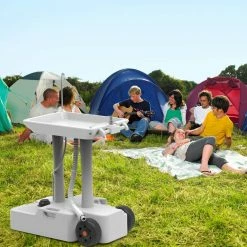 BargainJunkie Tidobit Wheeled Camping Mobile Foot-Pump Handwash Stand