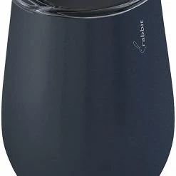 BargainJunkie New Rabbit Double Wall Insulated Stainless Steel 12 Oz Wine Tumbler, Navy Blue