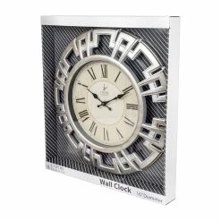 BargainJunkie New Empire 16 Inch Decorative Wall Clock, Brushed Nickel