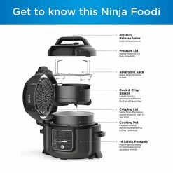 BargainJunkie Ninja Foodi 8-in-1 Pressure Cooker, Certified Refurbished New