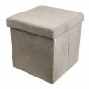 BargainJunkie Home & Garden Home And Loft Collection Folding 15” Storage Ottoman, Dark Grey