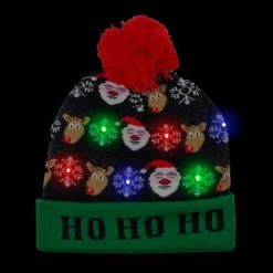 BargainJunkie New Festive Light Up LED Christmas Knit Hat