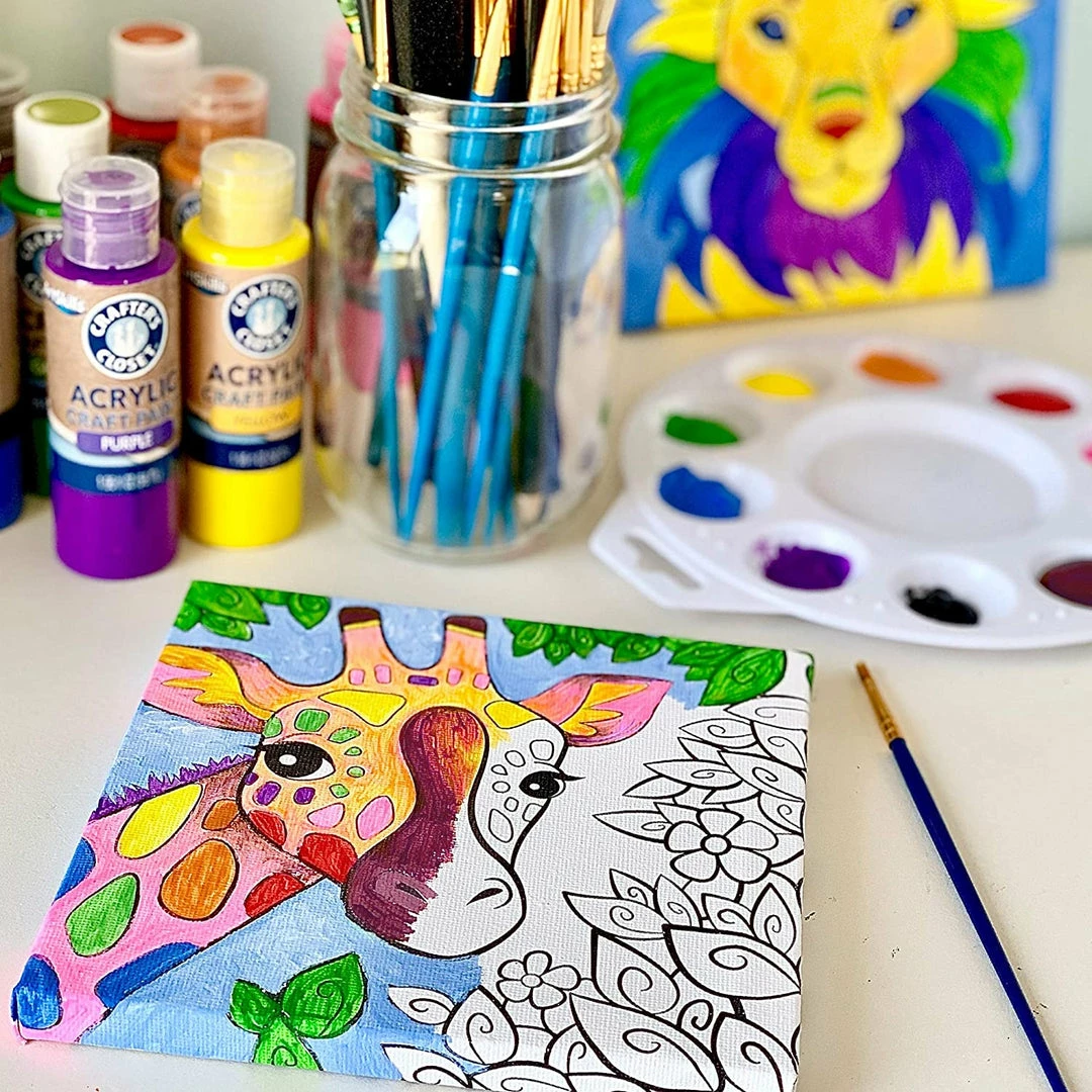 BargainJunkie Art Skills Paint Your Own Artwork Canvas, 2 Pack