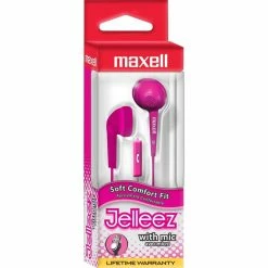 BargainJunkie Maxell Jelleez Soft Comfort Fit Earbuds With Mic, Pink New