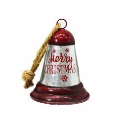 BargainJunkie 4" Merry Christmas Metal Bell Ornament, Red New