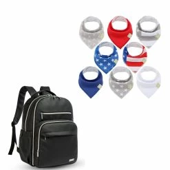 BargainJunkie Keababies Diaper Bag With 8 Bonus Bibs New
