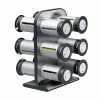 BargainJunkie New Zevro Zero Gravity Magnetic Spice Rack With 12 Canisters Metallic/Grey