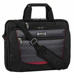 BargainJunkie Kenneth Cole Sport Double Gusset Top Zip, Black/Red