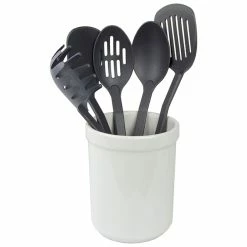 BargainJunkie New Farberware Nylon Tool Set With Ceramic Crock, 7 Piece