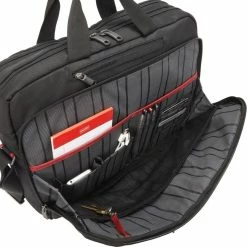 BargainJunkie Kenneth Cole Sport Double Gusset Top Zip, Black/Red