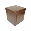 BargainJunkie 14.75" Collapsible Cube Ottoman, Brown
